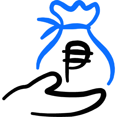 Currency Bag Hand Peso Icon from Freehand Duotone Set