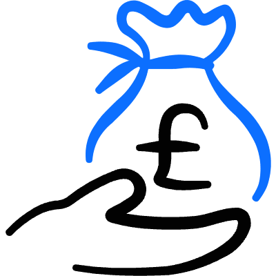 Currency Bag Hand Pound Icon from Freehand Duotone Set