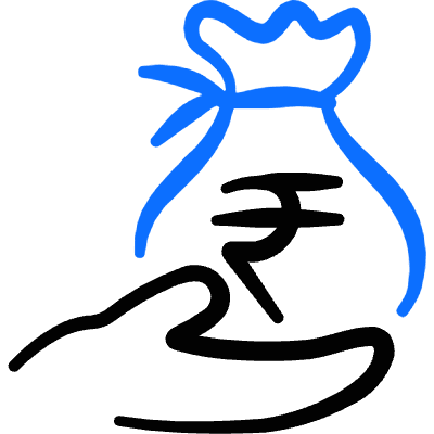 Currency Bag Hand Rupee Icon from Freehand Duotone Set