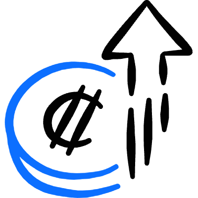 Currency Coln Increase Icon from Freehand Duotone Set