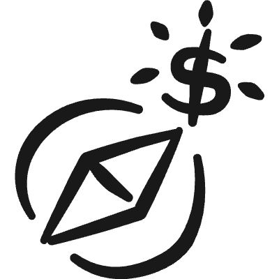 Currency Compass Direction Icon from Freehand Duotone Set