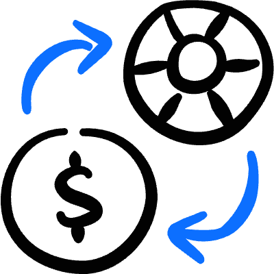 Currency Dollar Chip Icon from Freehand Duotone Set