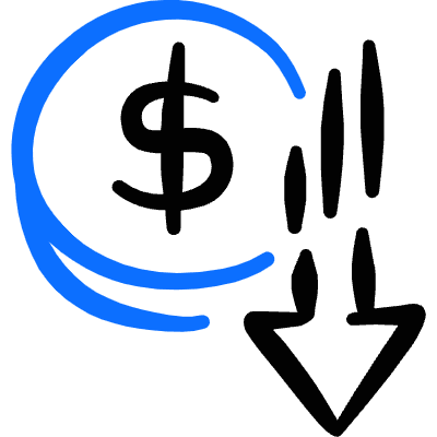 Currency Dollar Decrease Icon from Freehand Duotone Set