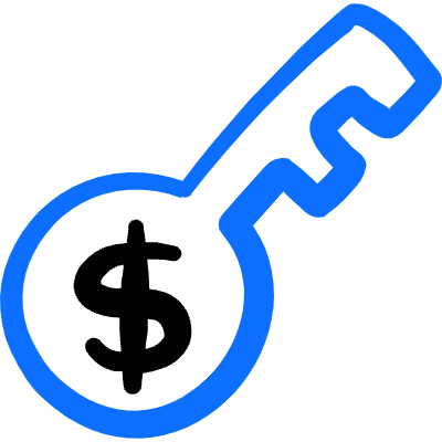 Currency Dollar Key Icon from Freehand Duotone Set