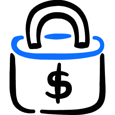 Currency Dollar Lock Icon from Freehand Duotone Set