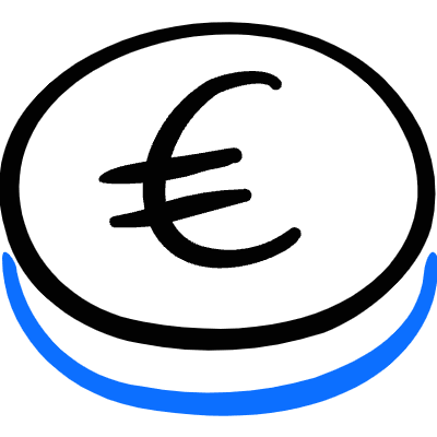 Currency Euro Circle Icon from Freehand Duotone Set