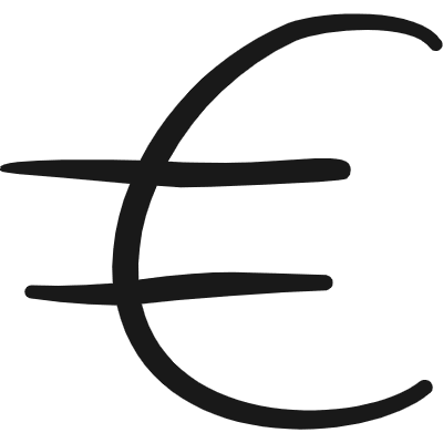 Currency Euro Symbol Icon from Freehand Duotone Set