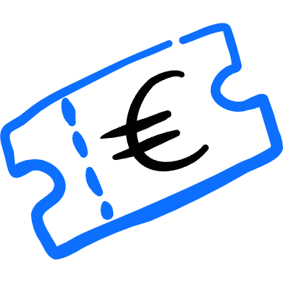 Currency Euro Ticket Icon from Freehand Duotone Set