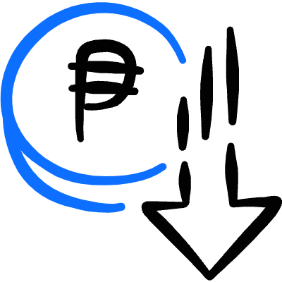 Currency Peso Decrease Icon from Freehand Duotone Set