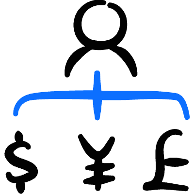 Currency User Exchange Icon from Freehand Duotone Set