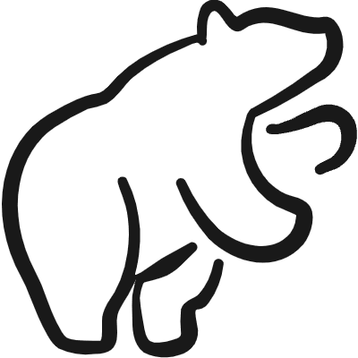 Saving Bear Market Icon from Freehand Duotone Set