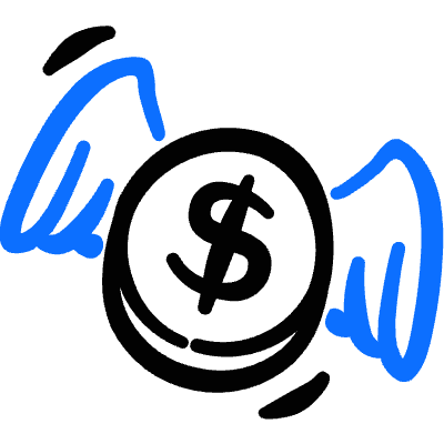 Saving Coin Wing Fly Icon from Freehand Duotone Set