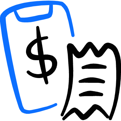 Modern Payment Mobile Bill Icon from Freehand Duotone Set