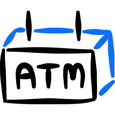 Money Atm Sign Icon from Freehand Duotone Set