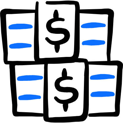 Money Cash Bill Stack Icon from Freehand Duotone Set