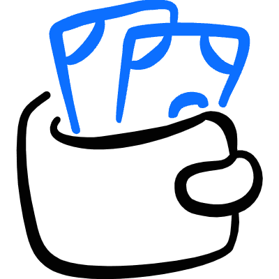 Money Wallet Icon from Freehand Duotone Set