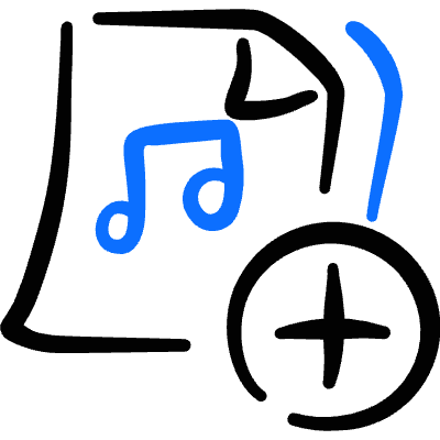 Audio File Add Icon from Freehand Duotone Set