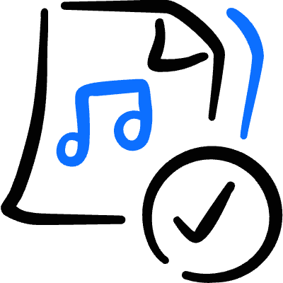 Audio File Check Icon from Freehand Duotone Set