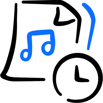 Audio File Clock Icon from Freehand Duotone Set