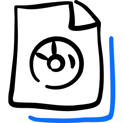 Audio File Disk Icon from Freehand Duotone Set