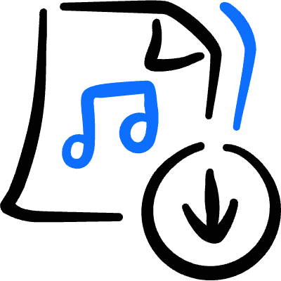 Audio File Download Icon from Freehand Duotone Set