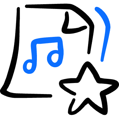 Audio File Favorite Star Icon from Freehand Duotone Set
