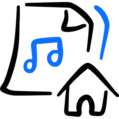Audio File Home Icon from Freehand Duotone Set