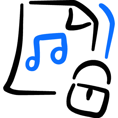Audio File Lock Icon from Freehand Duotone Set