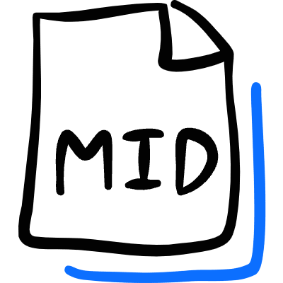 Audio File Mid Icon from Freehand Duotone Set