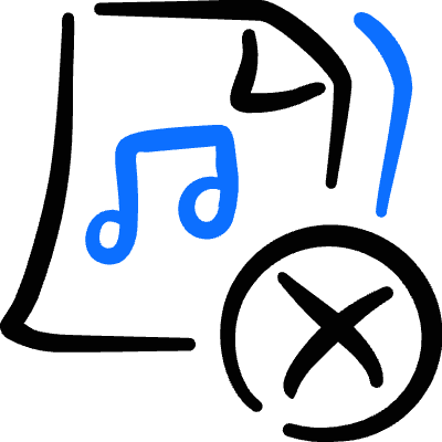 Audio File Remove Icon from Freehand Duotone Set