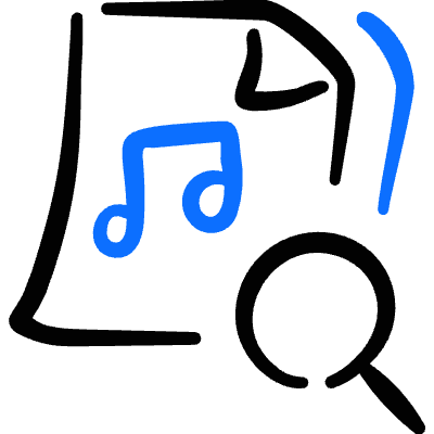 Audio File Search Icon from Freehand Duotone Set