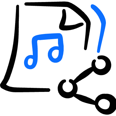 Audio File Share Icon from Freehand Duotone Set