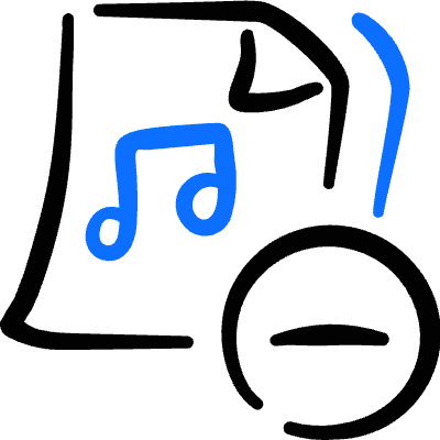 Audio File Subtract Icon from Freehand Duotone Set