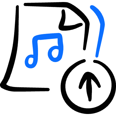 Audio File Upload Icon from Freehand Duotone Set