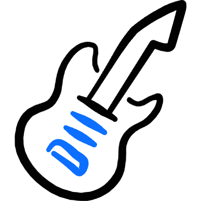 Modern Music Electric Guitar Icon from Freehand Duotone Set