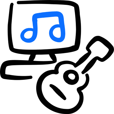 Modern Music Guitar Icon from Freehand Duotone Set
