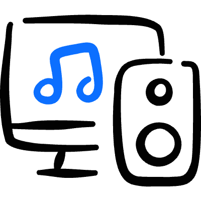 Modern Music Monitor Speaker Icon from Freehand Duotone Set