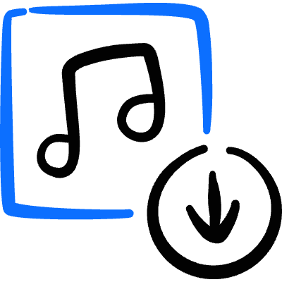 Playlist Download Icon from Freehand Duotone Set