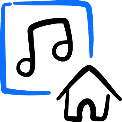 Playlist Home Icon from Freehand Duotone Set