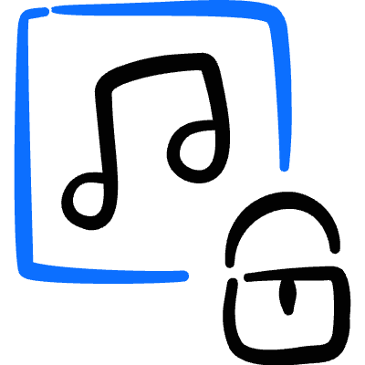 Playlist Lock Icon from Freehand Duotone Set