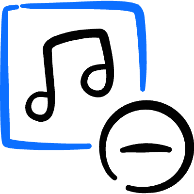 Playlist Subtract Icon from Freehand Duotone Set