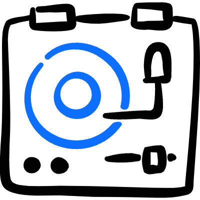 Vinyl Record Player 1 Icon from Freehand Duotone Set