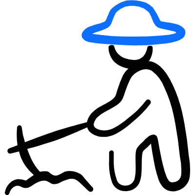 Farming Hoeing Icon from Freehand Duotone Set