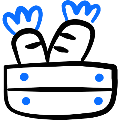 Farming Market Carrot Box Icon from Freehand Duotone Set