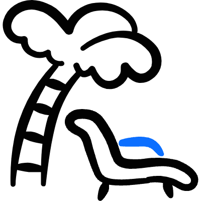 Beach Palm Sunbed Icon from Freehand Duotone Set