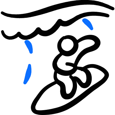 Nautic Sports Surfing Person Icon from Freehand Duotone Set