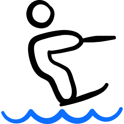 Nautic Sports Water Skiing Icon from Freehand Duotone Set