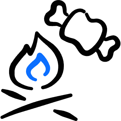 Outdoors Camp Fire Roasting Meat Icon from Freehand Duotone Set