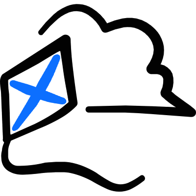 Outdoors Kite Flying Cloud Icon from Freehand Duotone Set