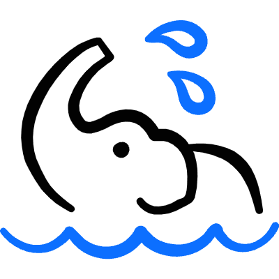 Elephant Water Play Icon from Freehand Duotone Set